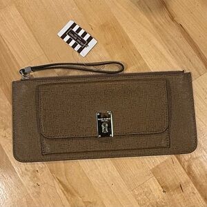 Henri Bendel Brown Wristlet Clutch